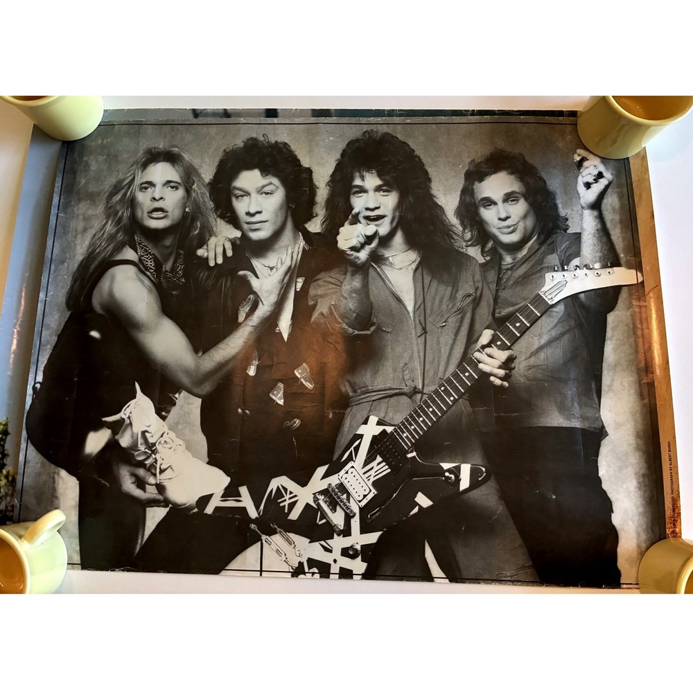 Vintage Van Halen Band Poster Black White Albert Busek Photography 22x28 Rock